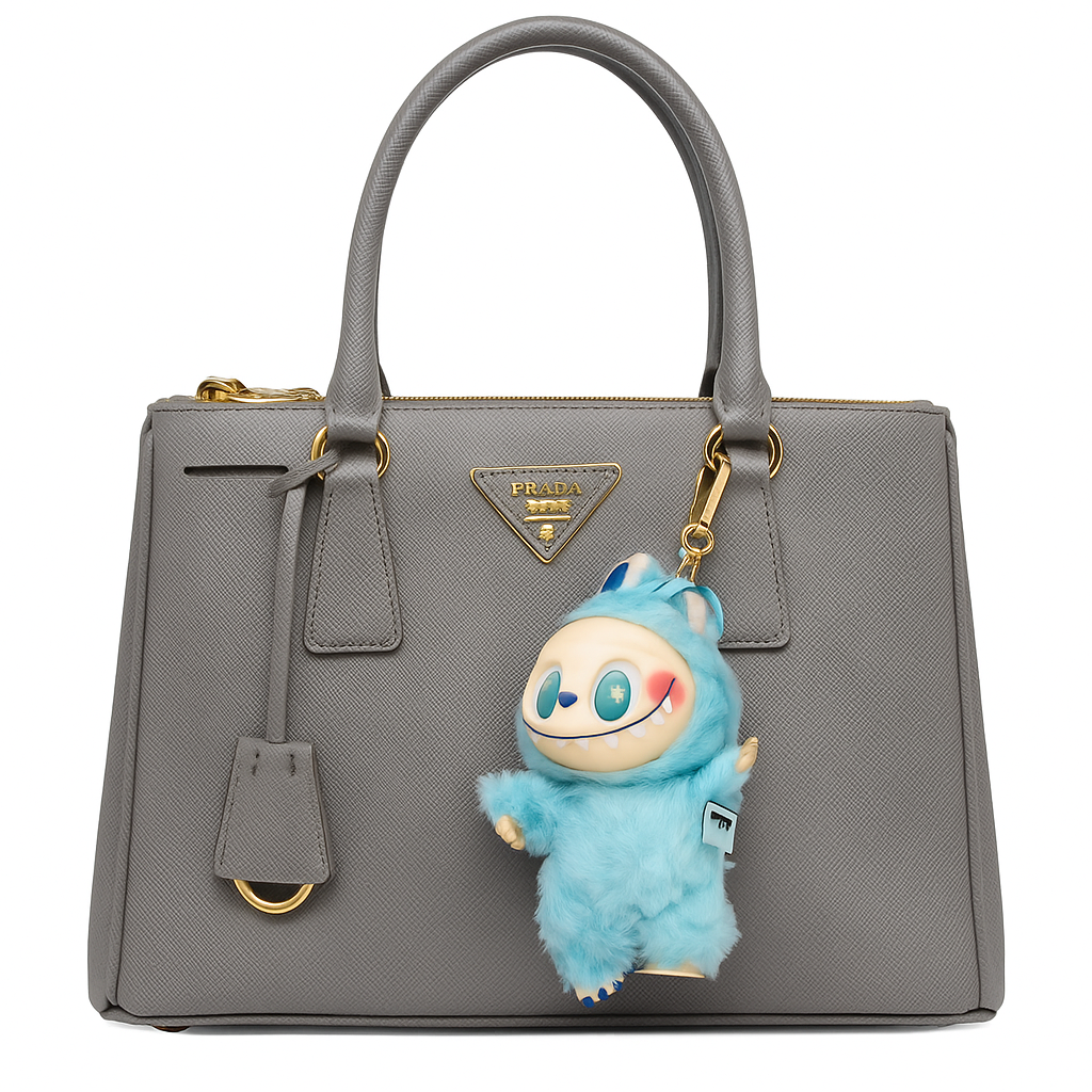 Random Colour Big Labubu Doll Plush Bag Charm.