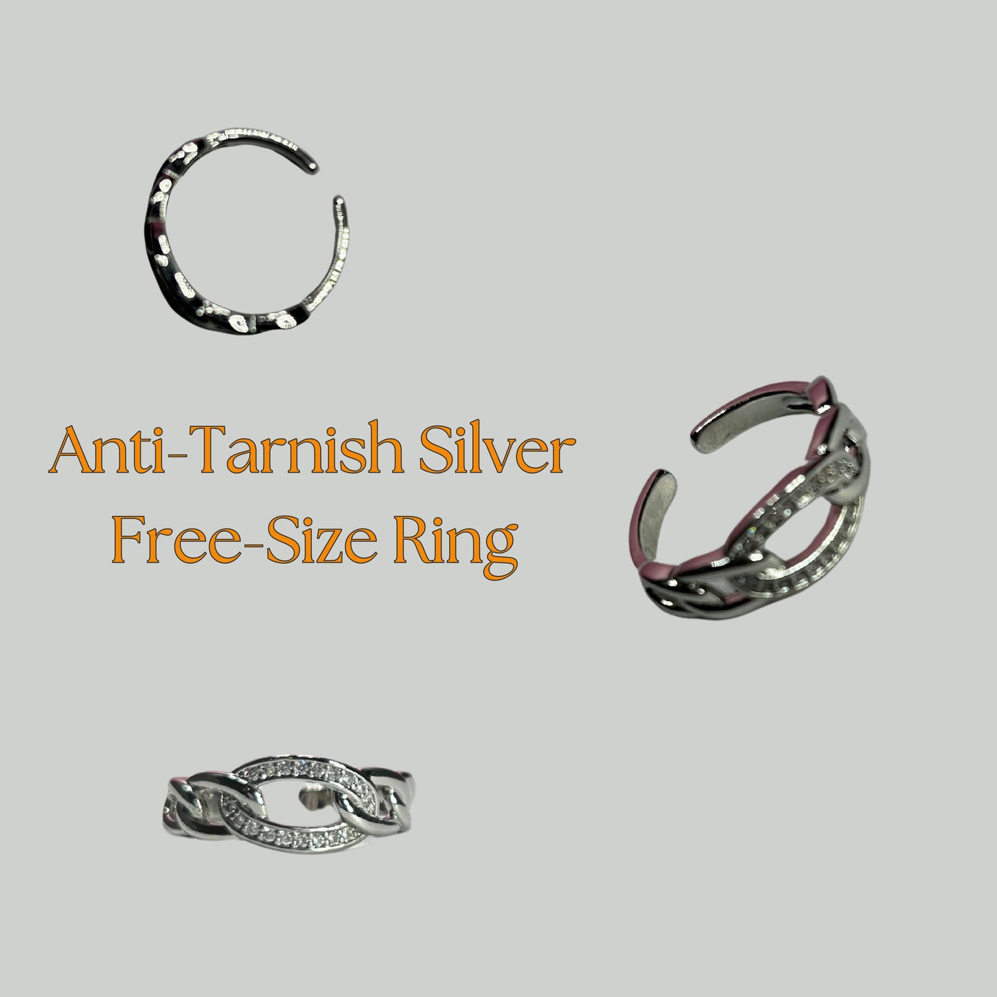 EternaLink Silver Free-Size Ring