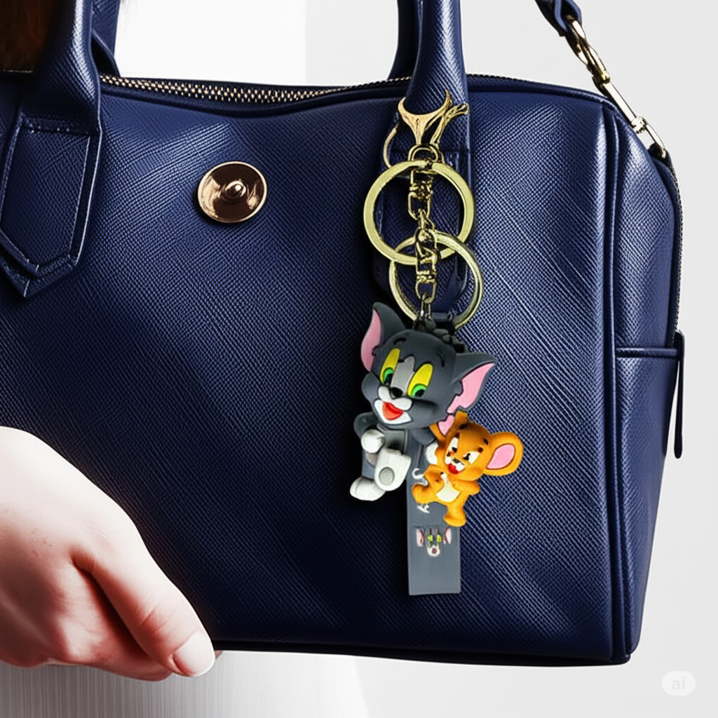 Tom & Jerry Cartoon Keychain & Bag Charm.