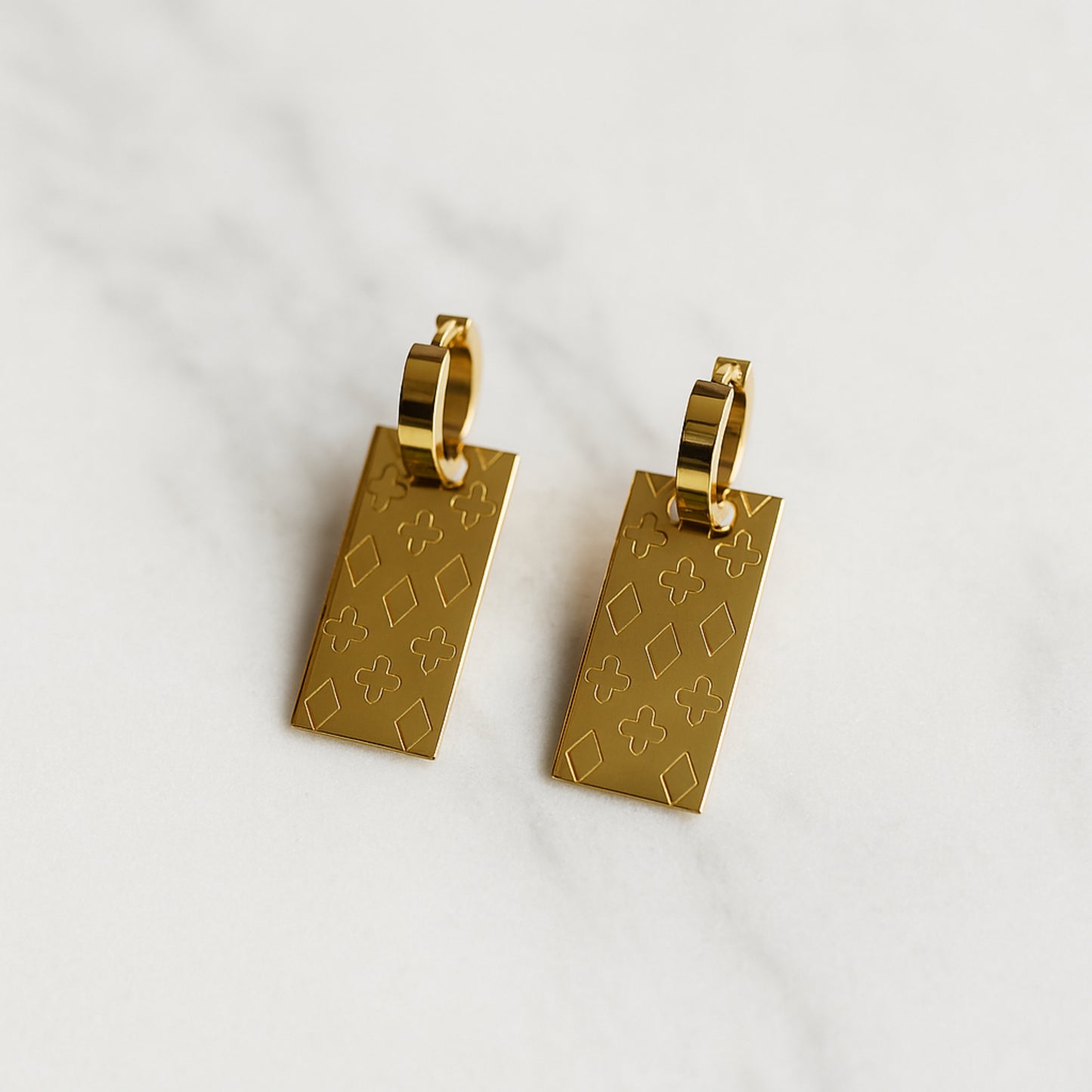 Charmed Plaque Hoop Earrings