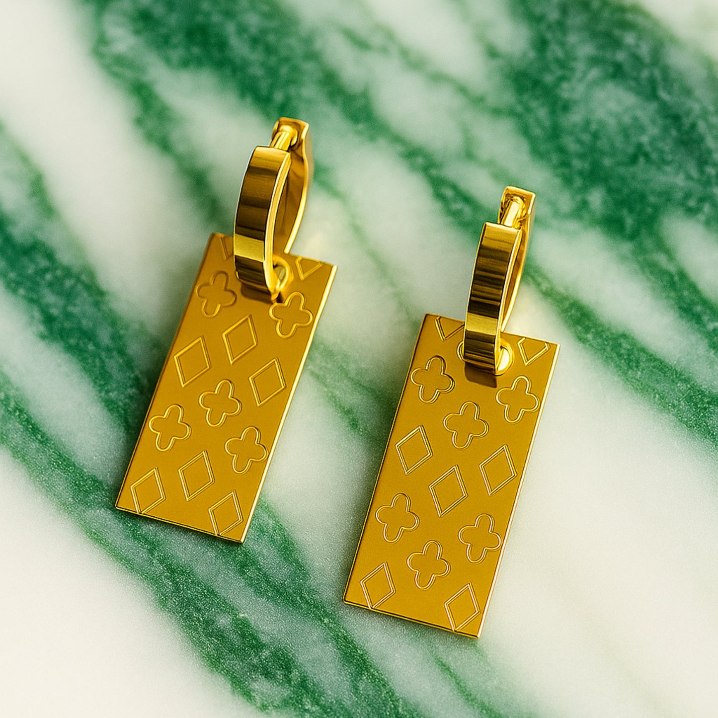 Charmed Plaque Hoop Earrings