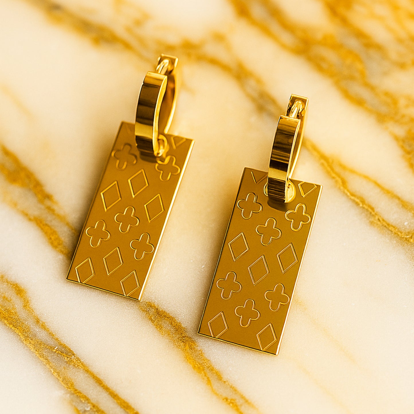 Charmed Plaque Hoop Earrings