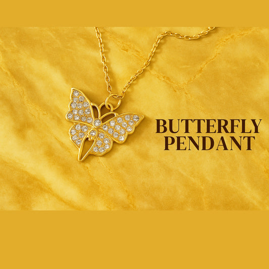 Golden Butterfly Pendant Necklace