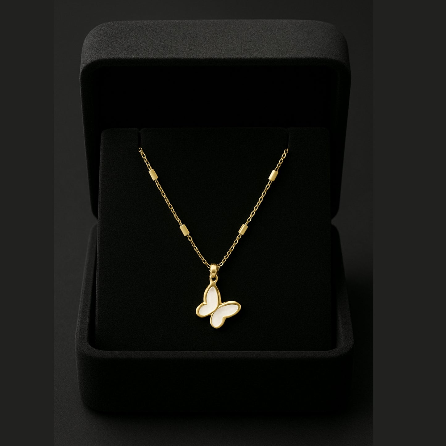 Golden Butterfly Charm Necklace || Anti-Tarnish ||