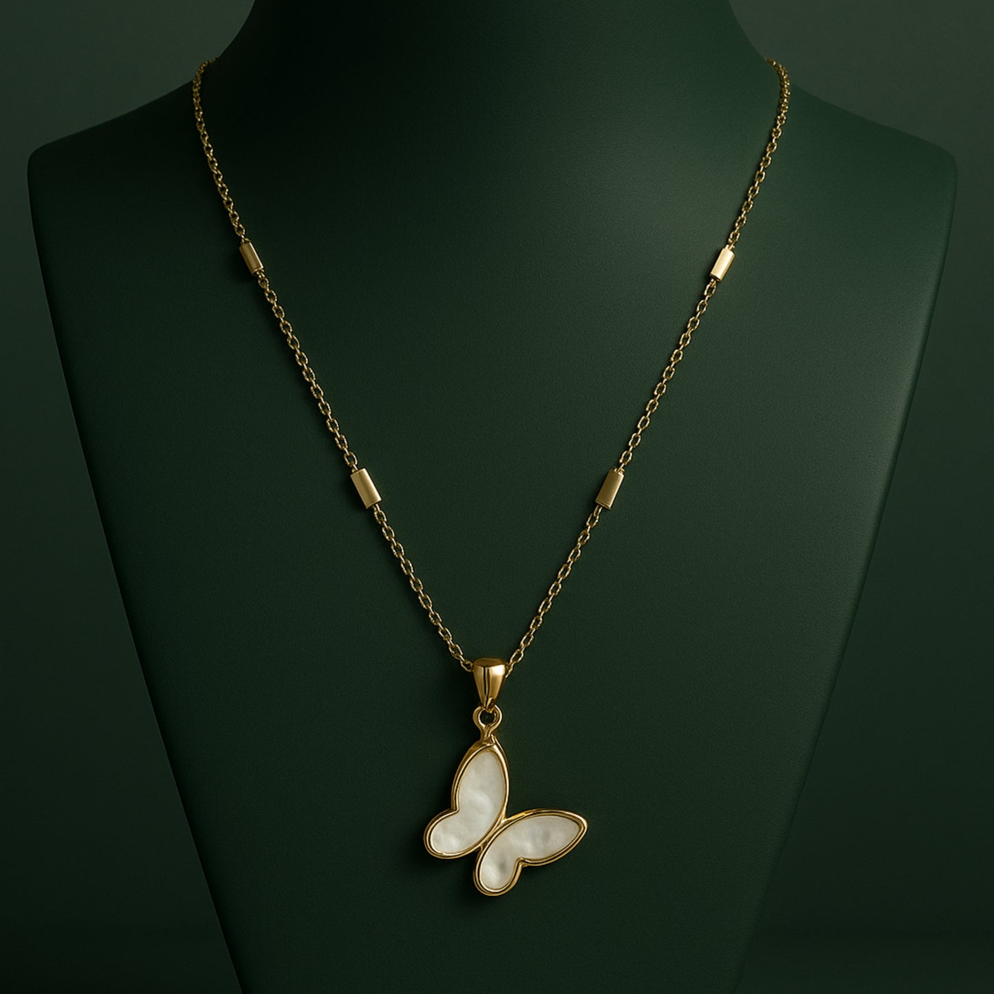 Golden Butterfly Charm Necklace || Anti-Tarnish ||