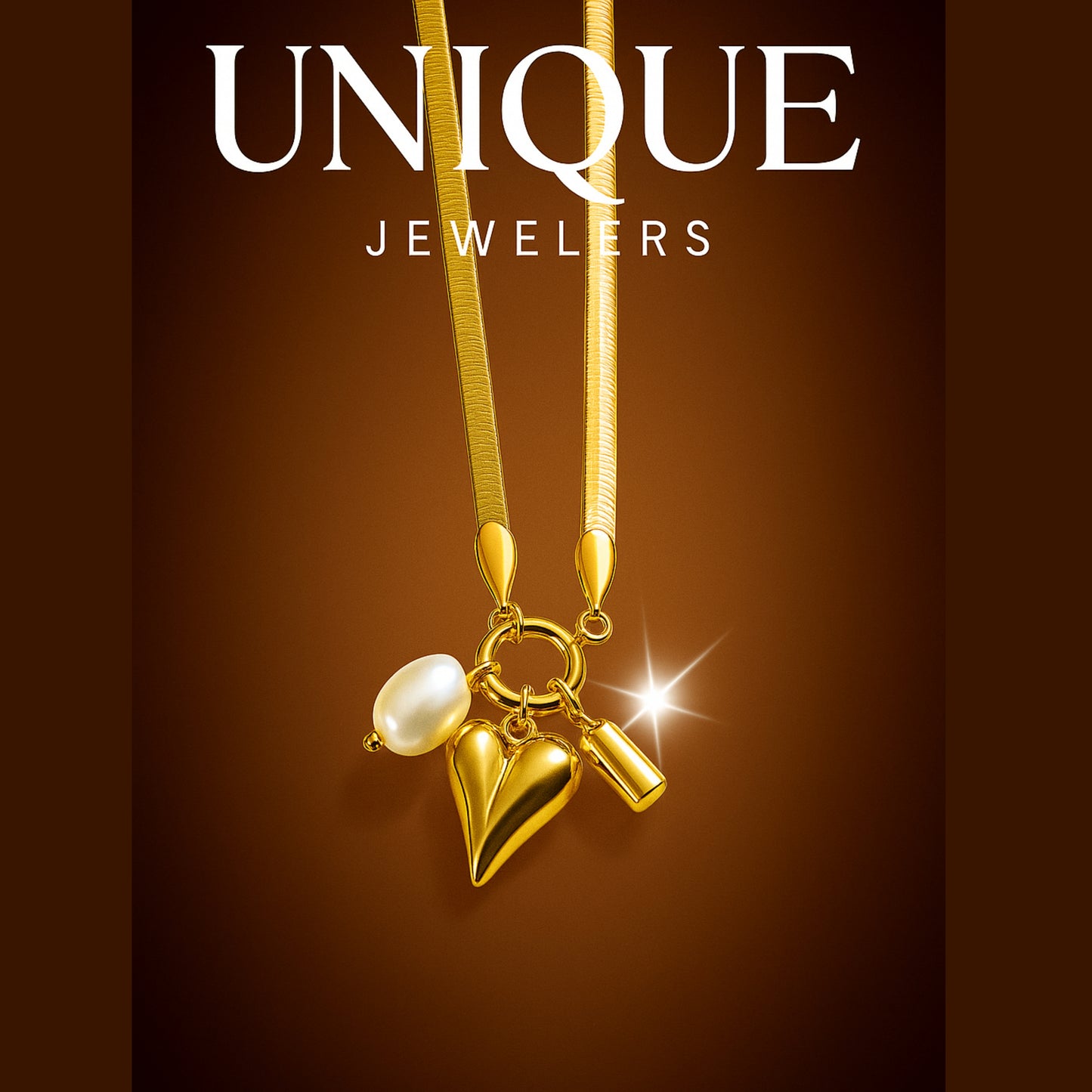 Golden Heart Charm Necklace || Anti-Tarnish ||