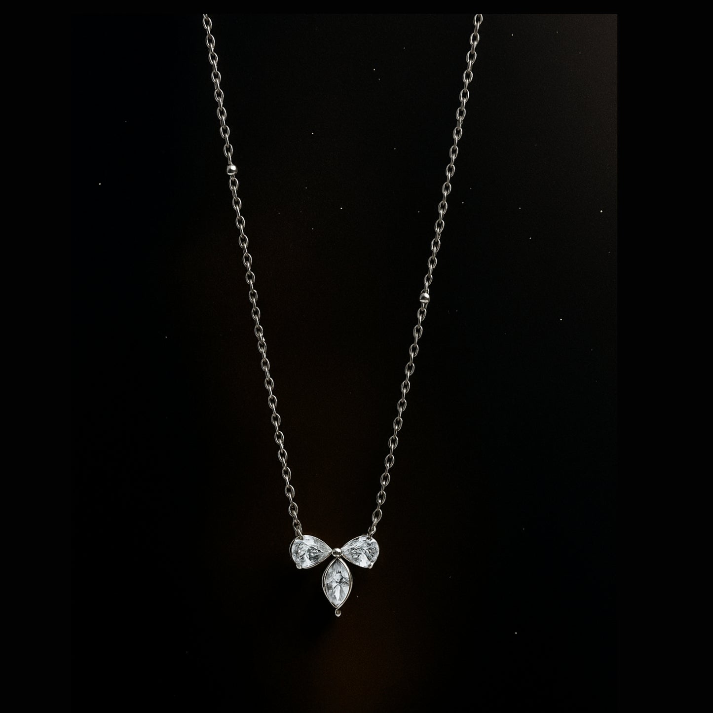 Silver Crystal Bloom Necklace || Anti-Tarnish ||