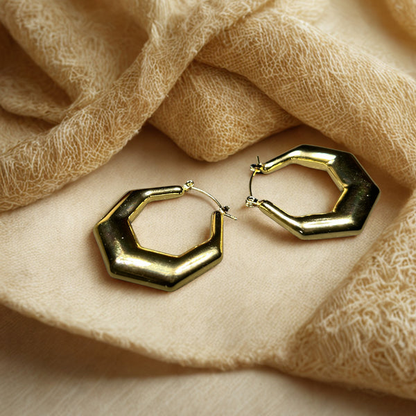 ✨ Anti Tarnish Geometric Hoop Earrings.