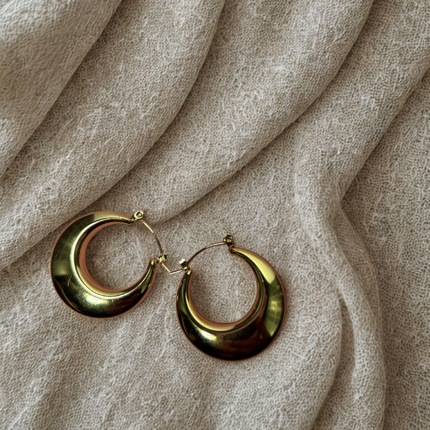 Classic Gold Anti-Tarnish Hoop Earrings.