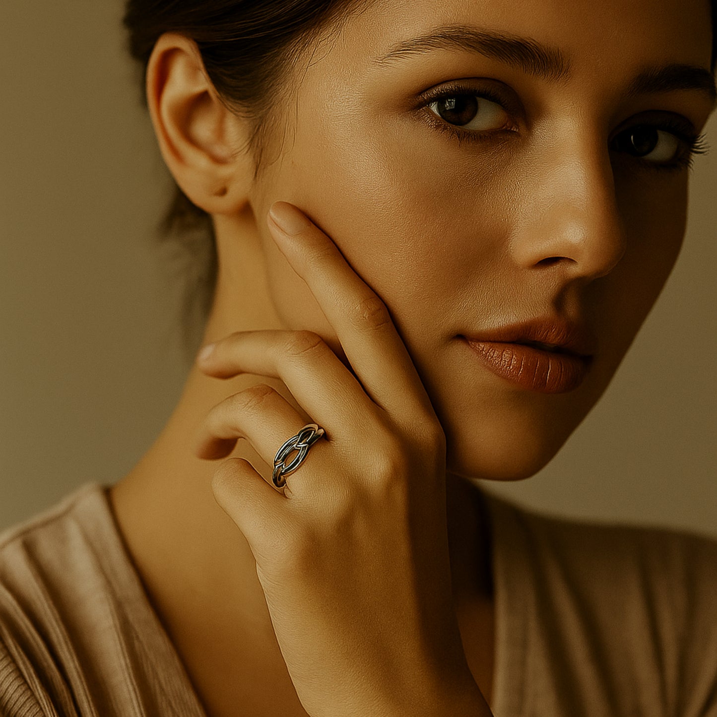 EternaLink Silver Free-Size Ring