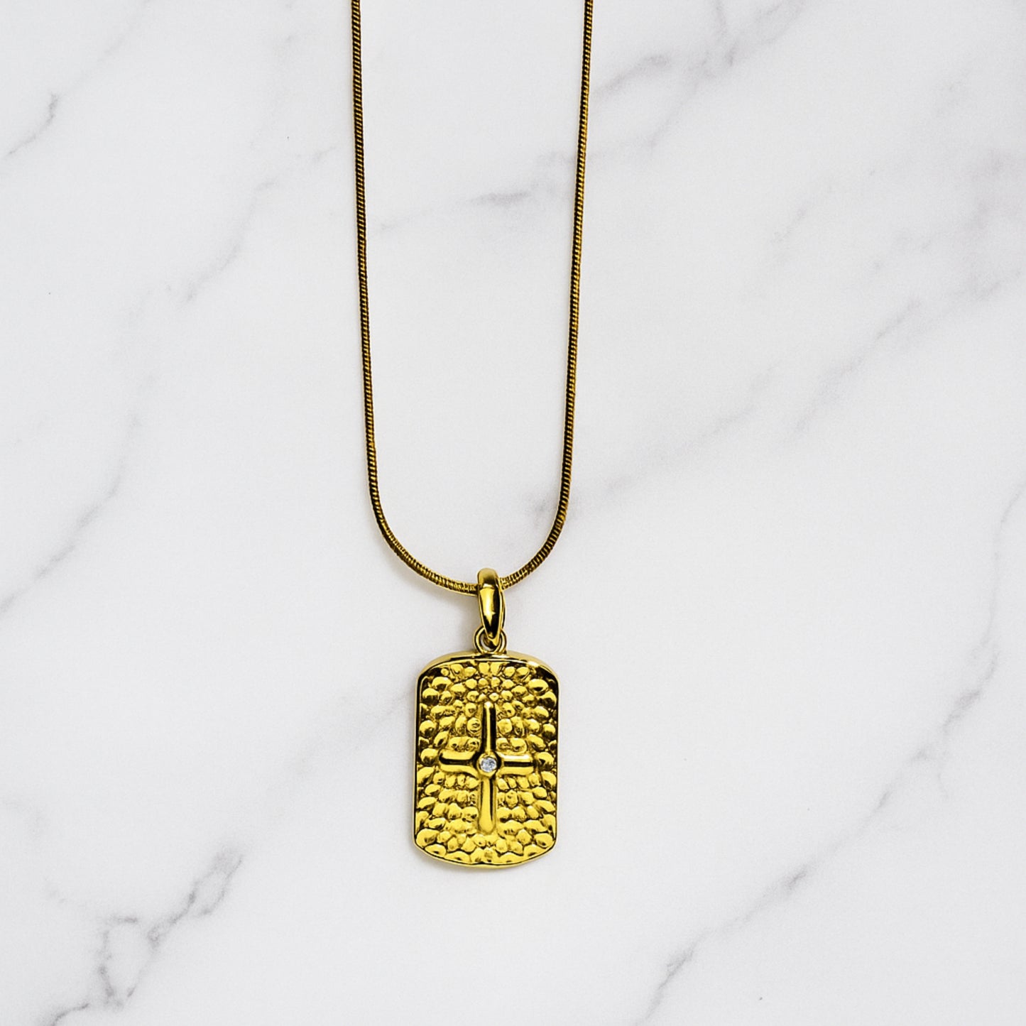 The Midas Cross Necklace:||Anti-Tarnish||