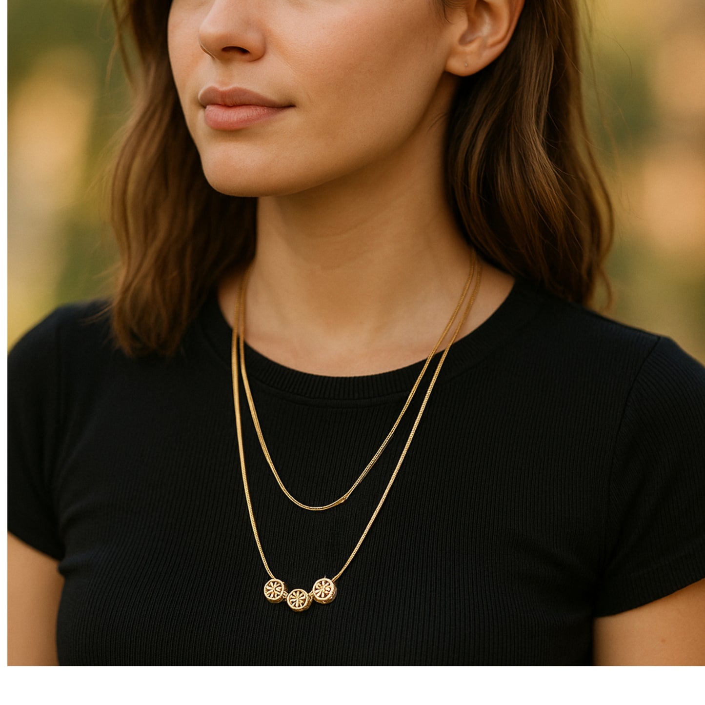 The Golden Aura Necklace: ||Anti-Tarnish||
