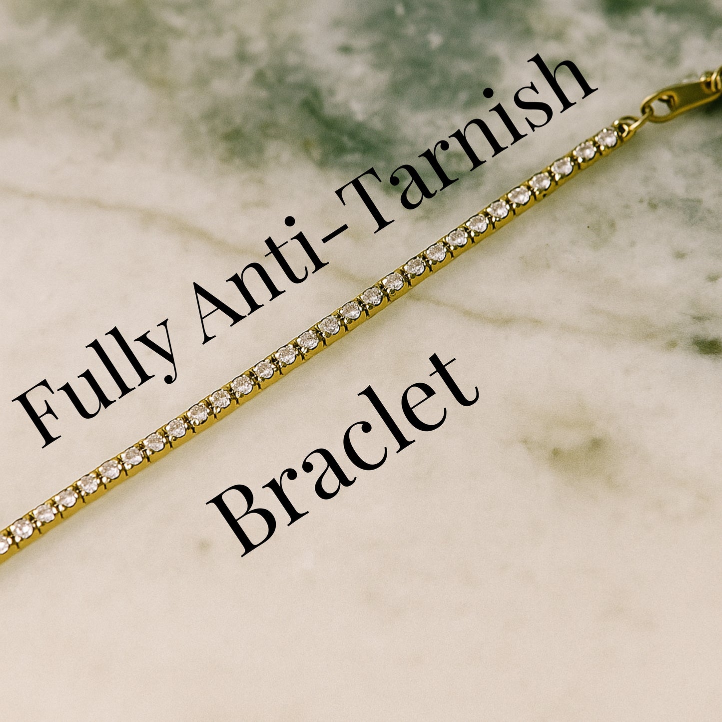 Eternal Shine Tennis Bracelet – Gold-Tone with Sparkling CZ Stones & Anti-Tarnish Finish