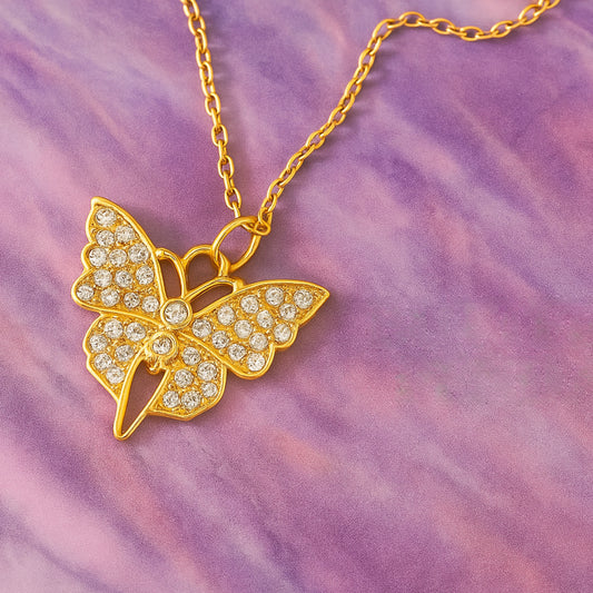 Golden Butterfly Pendant Necklace