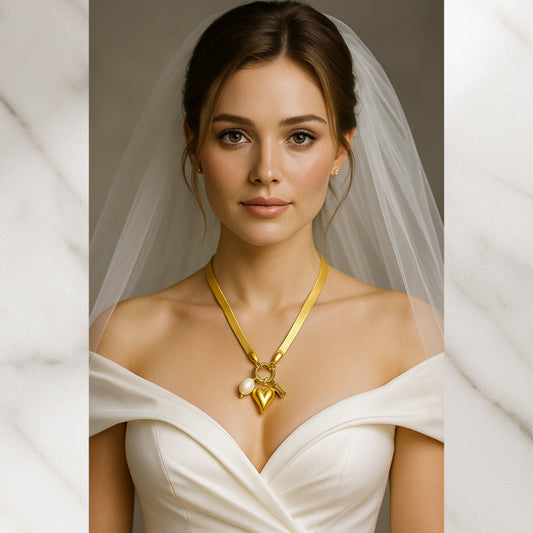 Golden Heart Charm Necklace || Anti-Tarnish ||