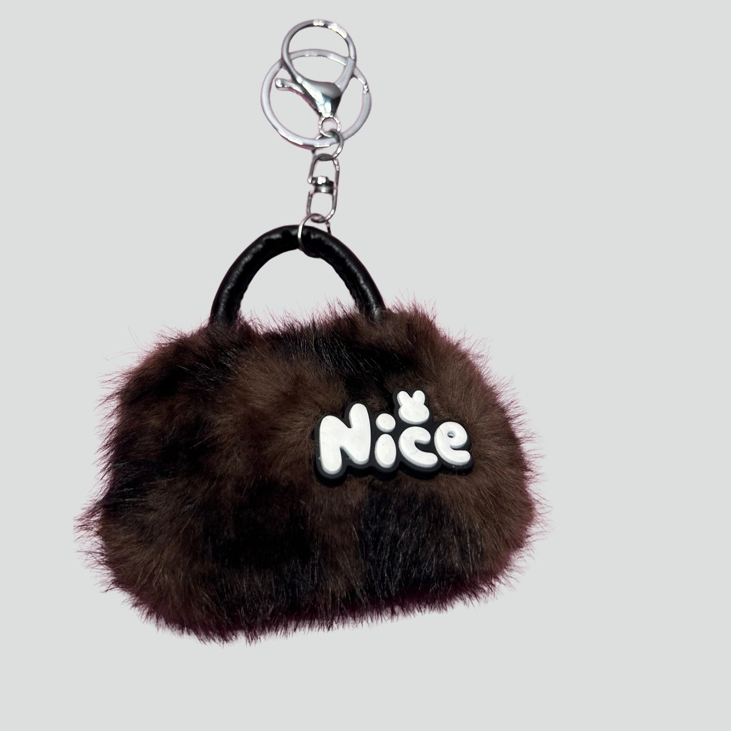 Plush "Nice" Bag Charm.