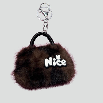 Plush "Nice" Bag Charm.
