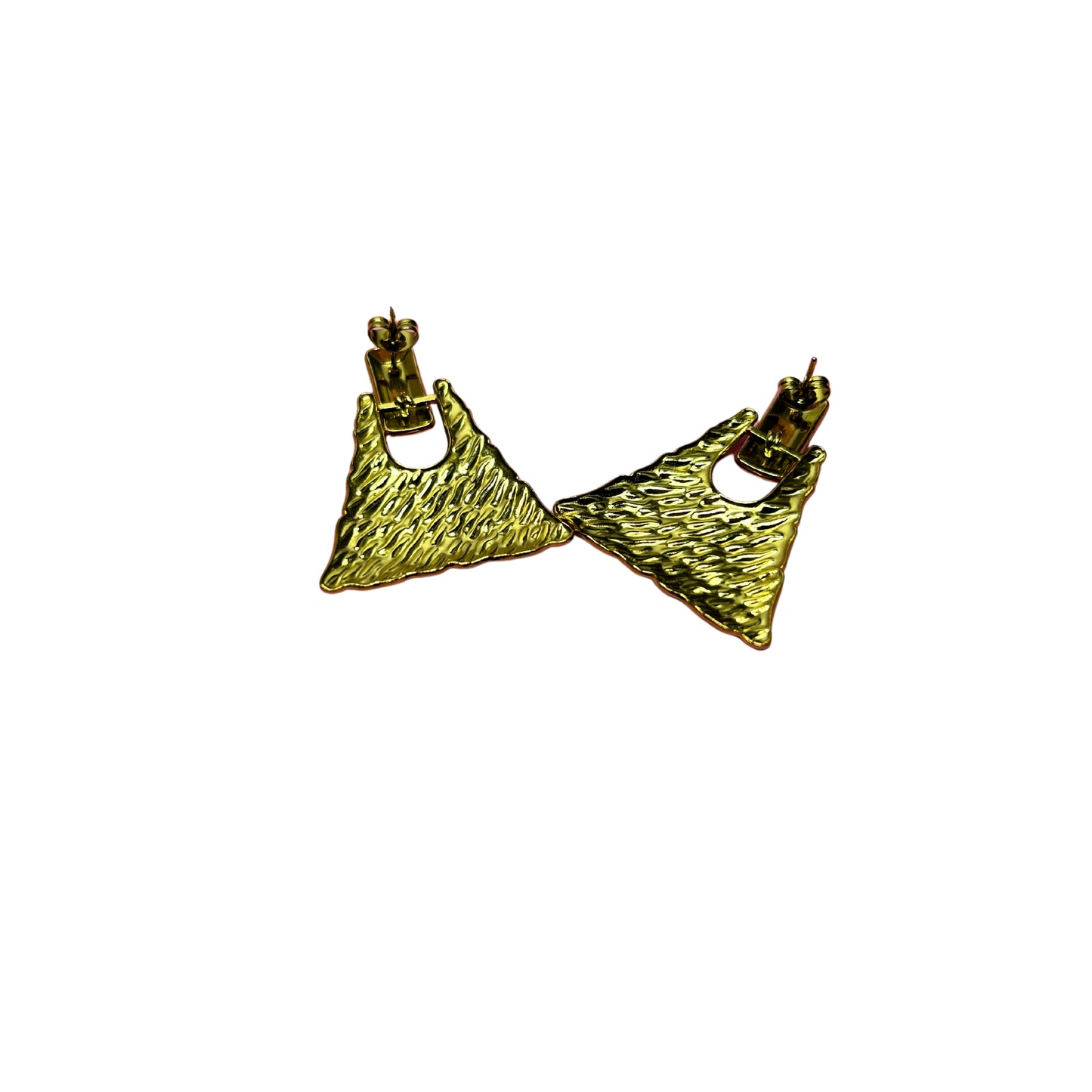 Anti-Tarnish Golden Triangle Earrings