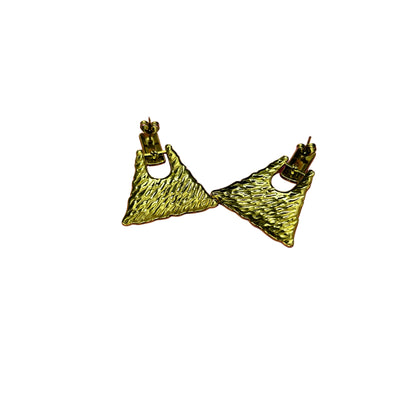 Anti-Tarnish Golden Triangle Earrings