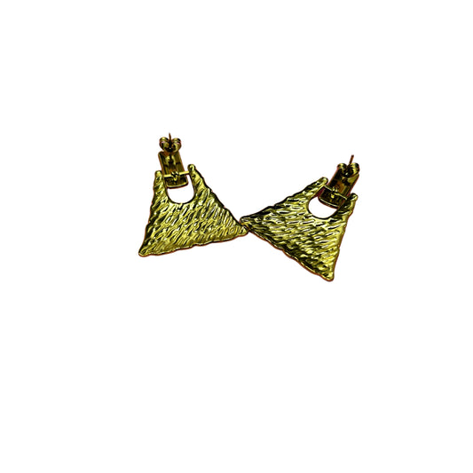 Anti-Tarnish Golden Triangle Earrings