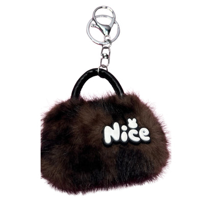 Plush "Nice" Bag Charm.