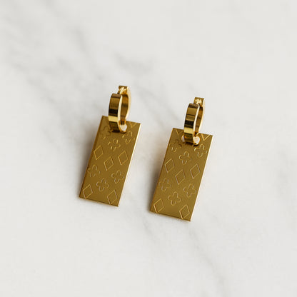 Charmed Plaque Hoop Earrings