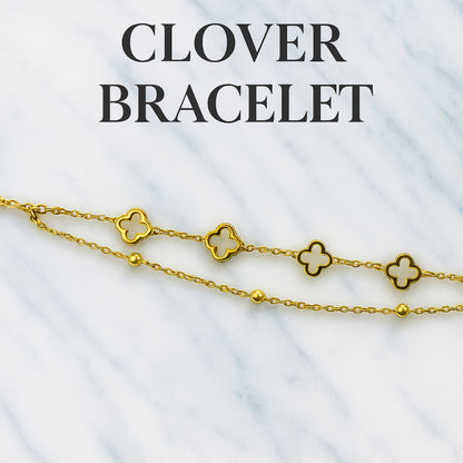 Double Layer Clover Bracelet:|| Anit-Tarnish||