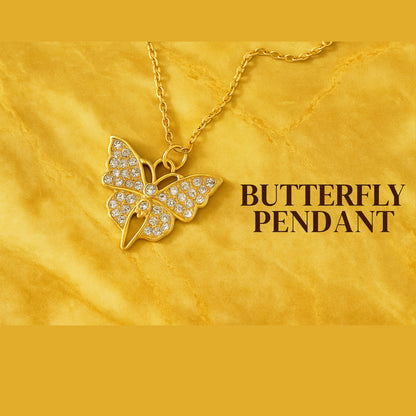 Golden Butterfly Pendant Necklace