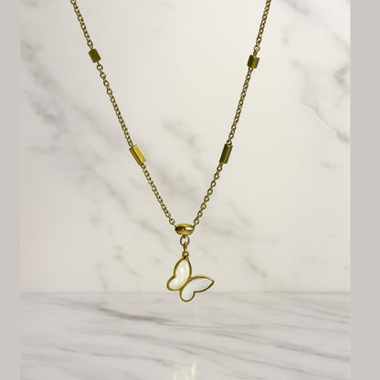 Golden Butterfly Charm Necklace || Anti-Tarnish ||