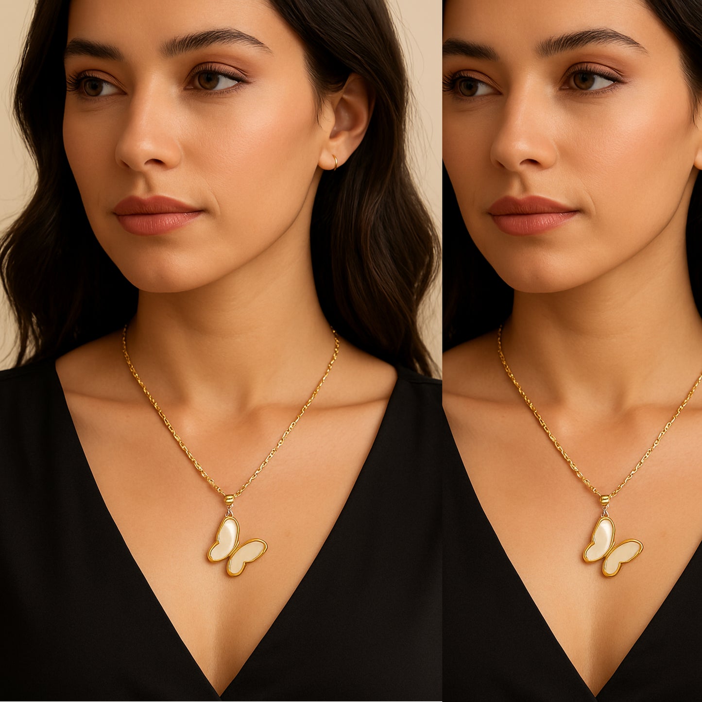 Golden Butterfly Charm Necklace || Anti-Tarnish ||