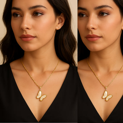 Golden Butterfly Charm Necklace || Anti-Tarnish ||