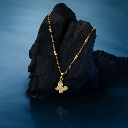 Golden Butterfly Charm Necklace || Anti-Tarnish ||