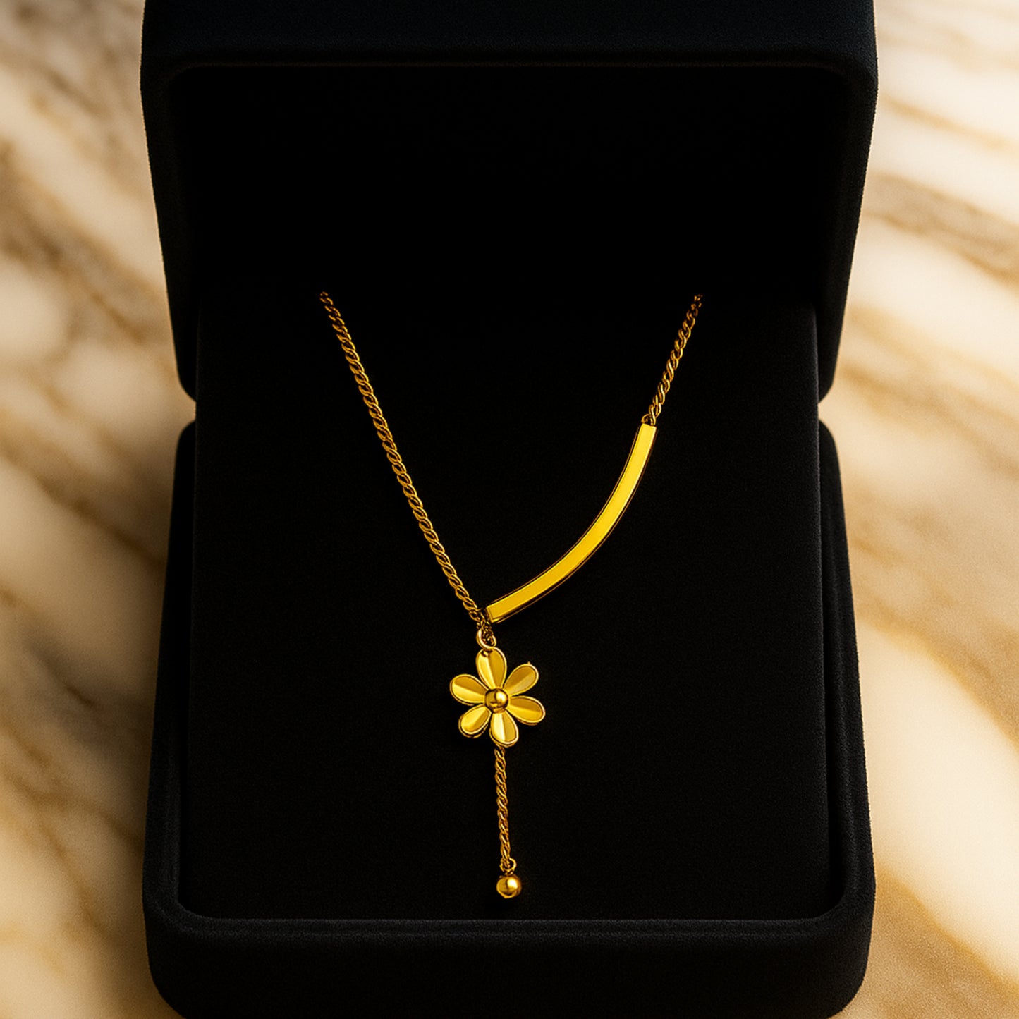 Golden Bloom Necklace || Anti Tarnish||