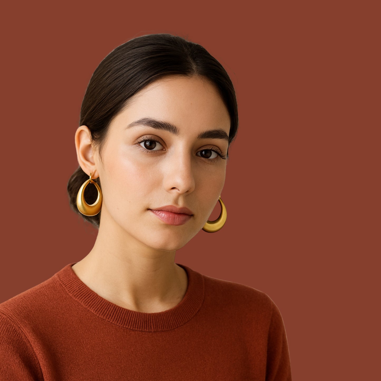 Classic Gold Anti-Tarnish Hoop Earrings.
