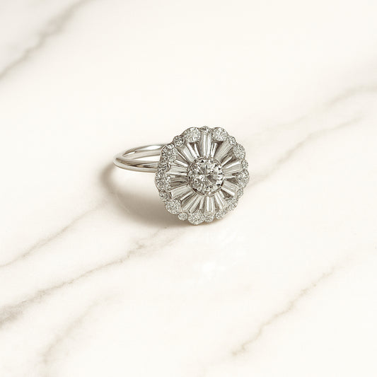 The Aurora Bloom Ring: ||Silver||Free Size||