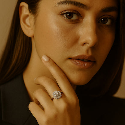 The Aurora Bloom Ring: ||Silver||Free Size||