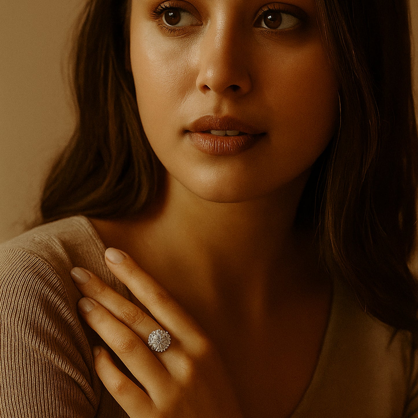 The Aurora Bloom Ring: ||Silver||Free Size||