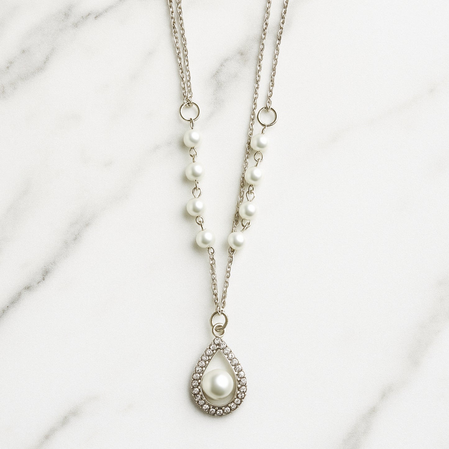 Aria Pearl Drop Necklace.