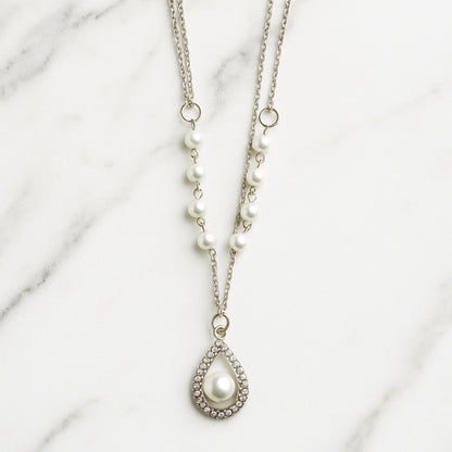 Aria Pearl Drop Necklace.