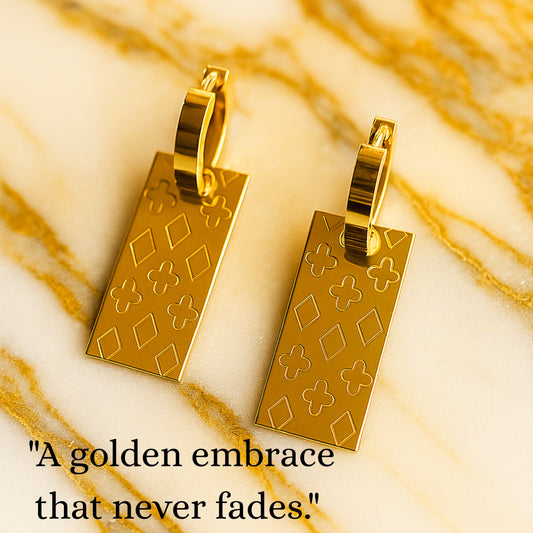 Charmed Plaque Hoop Earrings