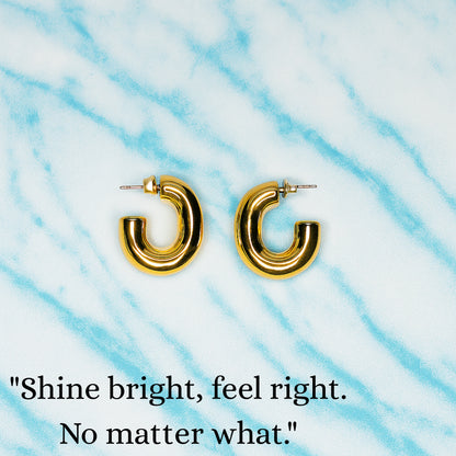 Timeless Curve Hoop Earrings: || Anti-Tarnish||