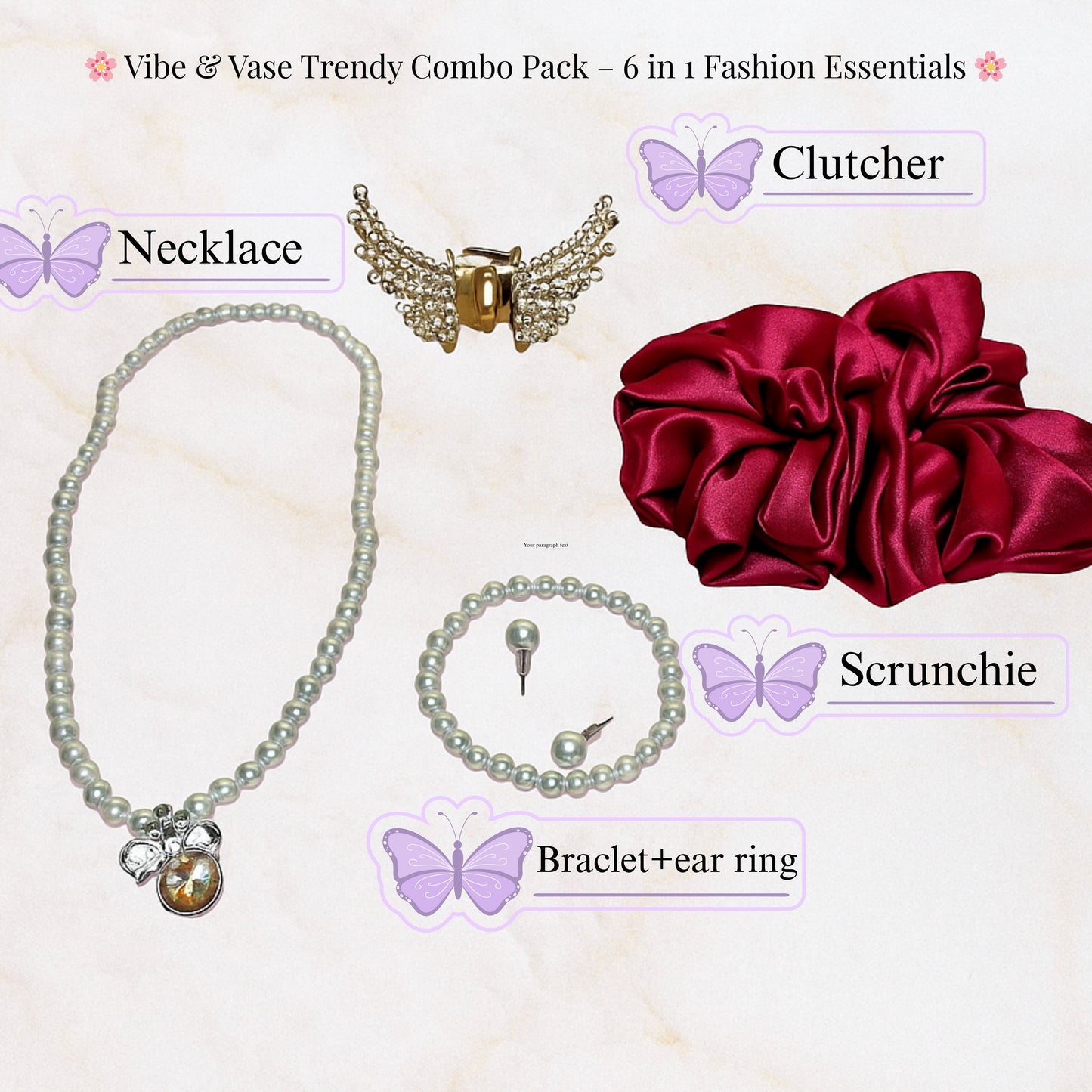 🌸 Vibe & Vase 5-in-1 Trendy Fashion Combo Pack 🌸